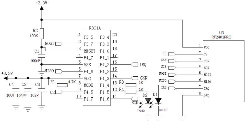 nRF24L01無線模塊電路圖