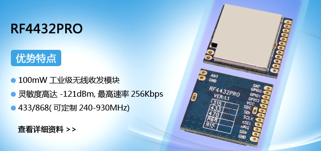 433M無(wú)線(xiàn)模塊RF4432PRO