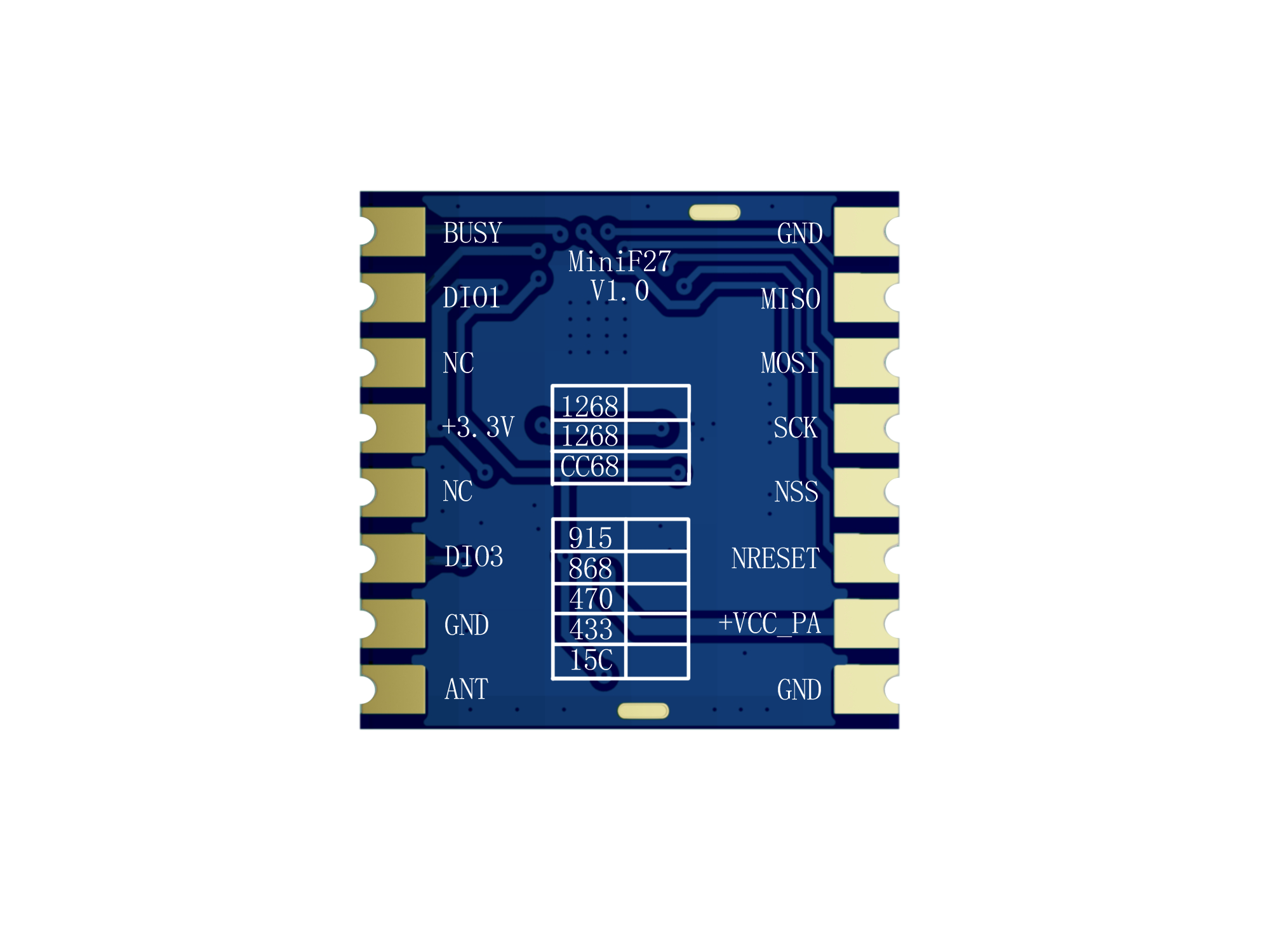 MiniF27 小體積 LoRa無(wú)線收發(fā)模塊